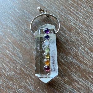 Chakra crystal charm necklace